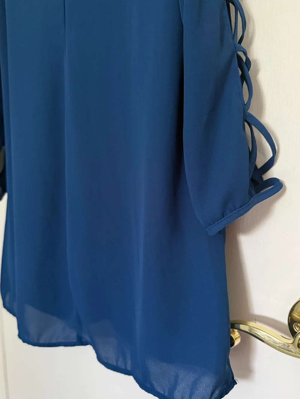 Liberty Love Blue Open Criss Cross Sleeve Dress